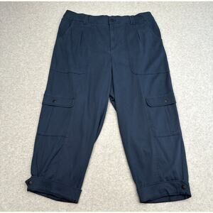 Konx Rose Cargo Pants WMNS SZ 1X Navy High Rise 90s Straight Fit Cuffed Outdoor